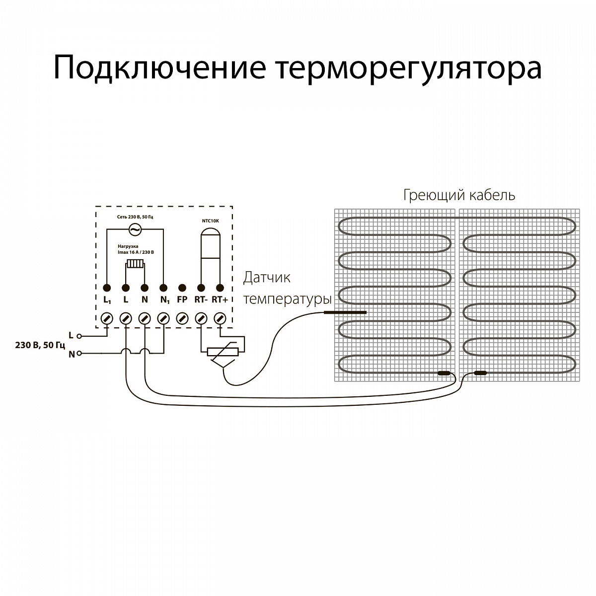 Терморегулятор электромеханический для теплого пола (черный матовый) W1151108